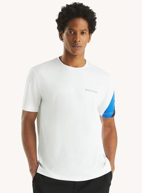 【美国奥莱】直发 Nautica 男式 Navtech 圆领 T 恤 - 亮白色