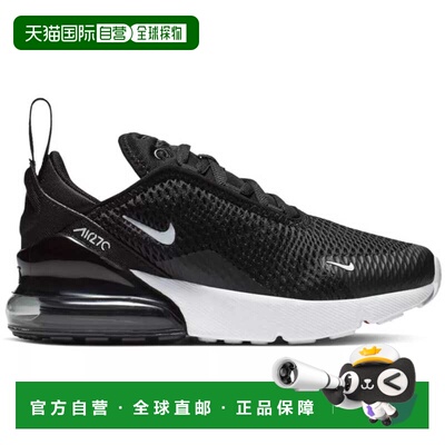自营Nike Air Max 270黑色/白色无烟煤AO2372-001学龄前-黑色 美