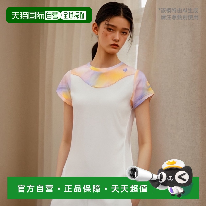 日本直邮Lecoq 网球羽毛球服女 图案游戏衬衫女QTWWJA06
