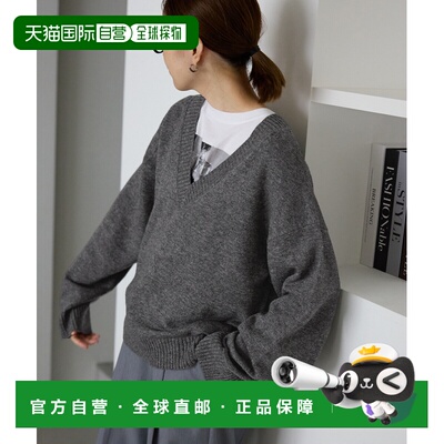 1h可退 日本直邮SLOBE IENA 女装 宽松V领针织套头衫 立体廓形设