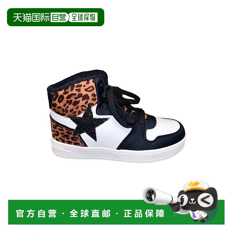 自营 very g女士黑色多色闪光星星高帮运动鞋 - 黑色多色 美国奥