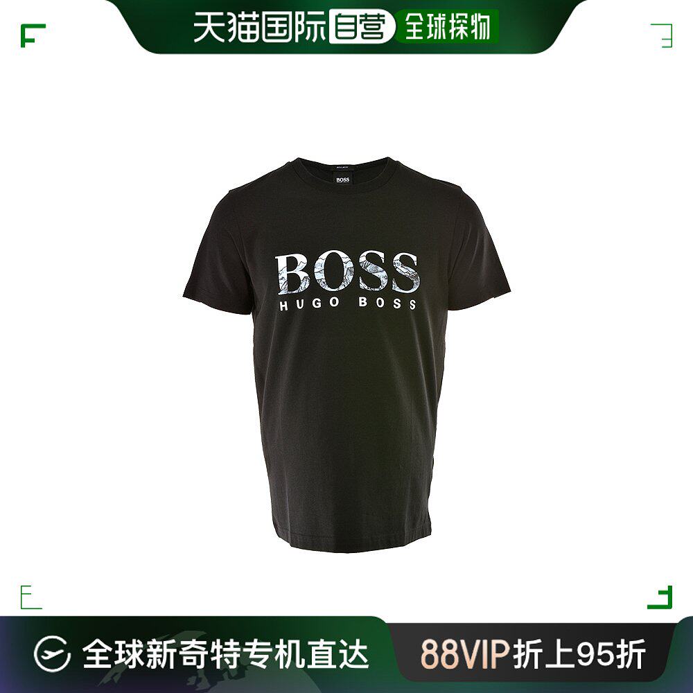 香港直邮hugo boss 雨果博斯 男款经典字母logo印花弹力棉短袖t恤