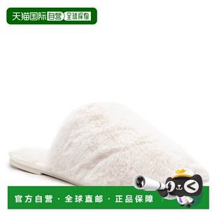 自营 Michael Kors Frieda女式骡子白色人造毛皮拖鞋JOBB1976-白