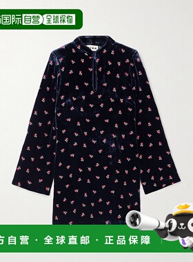 1h可退 香港直邮潮奢 RIXO 女士 Calla 绣花天鹅绒迷你连衣裙 010