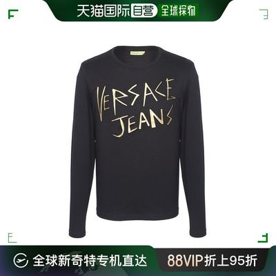 香港直邮VERSACE JEANS 男士黑色棉质长袖T恤 B3GSA75B-36590-Y6A