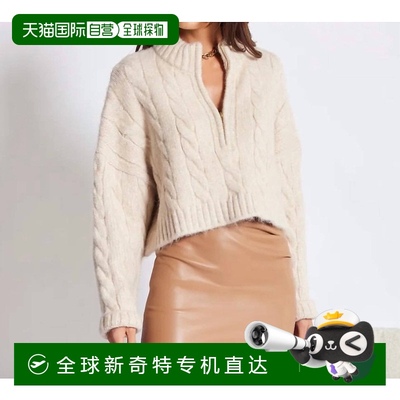 自营 bishop + youngCable Knit Half Zip Sweater In Oat - oat