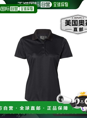 russell athletic女士基本款 Polo 衫 - 黑色 【美国奥莱】直发