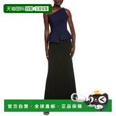 自营rene 美国奥莱直发长裙 蓝色 ruiz雷内 鲁伊斯Crepe柱形礼服