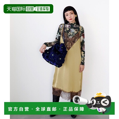 1h可退 日本直邮Three Four Time 女士缎面蕾丝吊带连衣裙 秋冬优