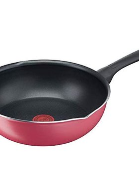 日本直邮T-Fal特福 深型平底锅26cm 明火用 红色 钛涂层 B55977