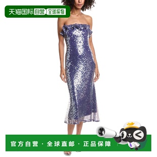 Sequin Mesh Midi Dress 美国奥莱直 自营AMUR purple Braeylnn