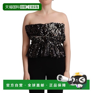 Aniye 黑色 上衣 美国奥莱直发 Elegant无肩带亮片女式 自营