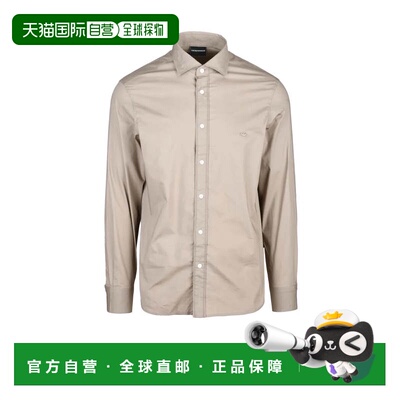 自营emporio armaniBeige Regular Fit Cotton Elastane Shirt -