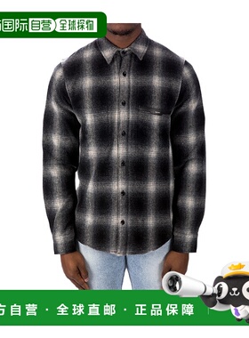 1h可退 香港直邮AMIRI 男士衬衫 AW22MSL023004 AW2022 黑色 徽标