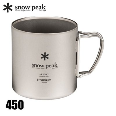 日本直邮snowpeak雪峰露营轻量折叠便携双层钛杯咖啡杯MG-153