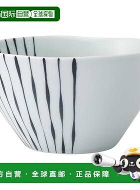 【日本直邮】Hasami ware 碗盘 容量约 950ml 波浪条纹 灰色 2533
