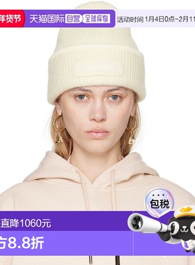 1h可退 香港直邮潮奢 Jacquemus 女士 灰白色 Le bonnet Gros Gra