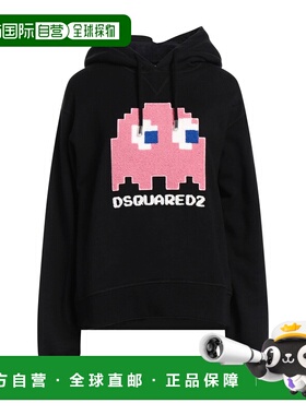 1h可退 香港直邮Dsquared2 二次方 女士 连帽卫衣 black黑色 舒适