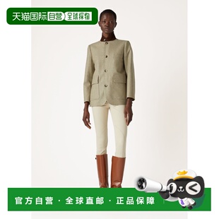 自营欧洲直邮Loro Piana 女士灰绿色初剪羊毛羊绒夹克外套女装