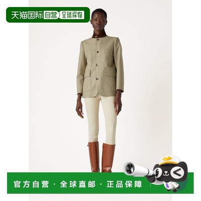 自营欧洲直邮Loro Piana 女士灰绿色初剪羊毛夹克