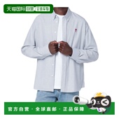 香港直邮Ami BFUSH063UCO0087长袖 Paris 条纹衬衫