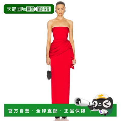 香港直邮ALEX PERRY 女士 垂褶缎面束腰礼服 D1489SS25连衣裙