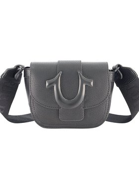 【美国奥莱】直发 True Religion 迷你翻盖深色五金斜挎包 - 黑色