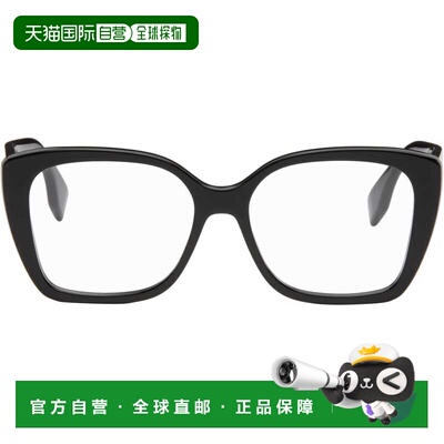 1h可退 香港直邮Fendi 芬迪 女士 黑色 Lettering Rectangle 眼镜