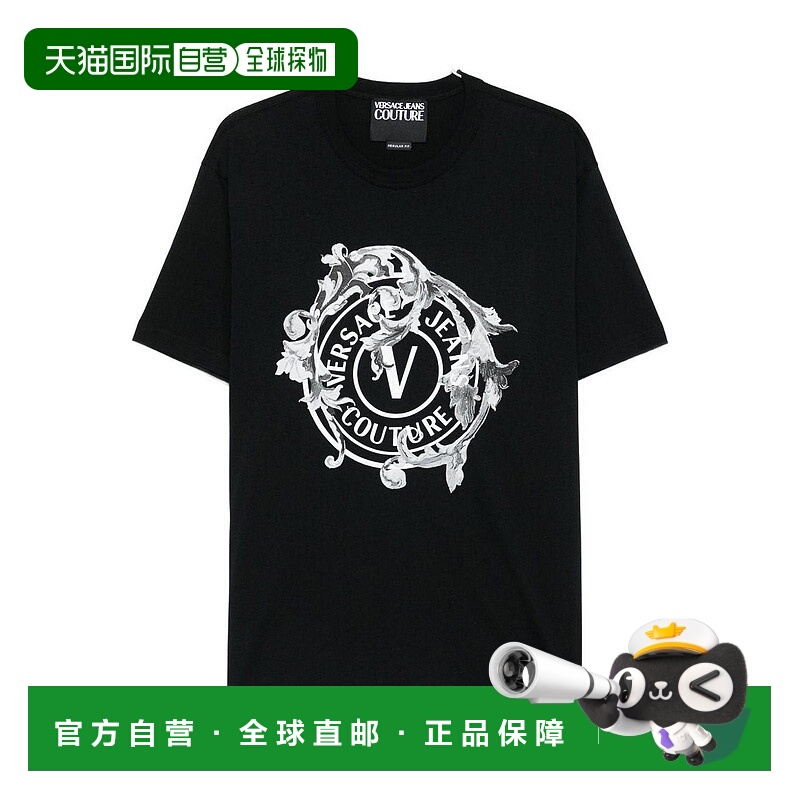 1h可退 香港直邮VERSACE JEANS 男士T恤 79GAHE01CJ00T899 AW2025