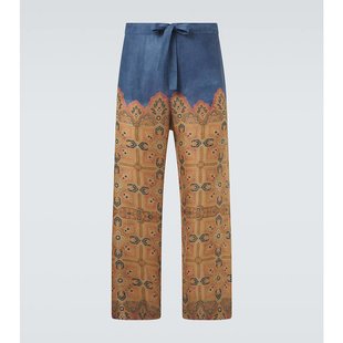 印花亚麻阔腿裤 男士 000276 华伦天奴 Valentino