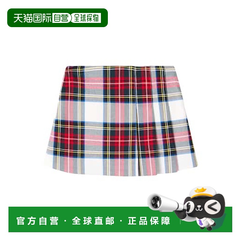 1h可退 香港直邮潮奢 il gufo 女童 格子褶裥半身裙童装 colorful
