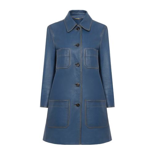 CHLOÉ 女士外套 CH25ACM0121344Y AW2025 蓝色 单排扣大衣