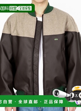 韩国直邮AIE CPS 合成皮革夹克 - 梅尔顿羊毛混纺 男士夹克 2023