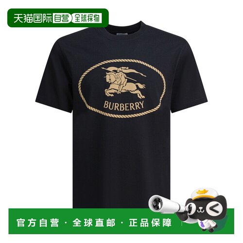 香港直邮BURBERRY 男士T恤 8110953 AW2025 黑色 T-shirts
