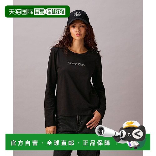 1h可退 日本直邮Calvin Klein 女士修身长袖标准logoT恤 47D281G