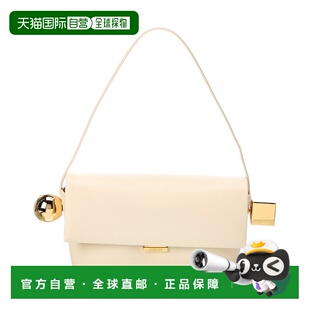 自营Jacquemus The Rond Carre Leather Shoulder Bag - white 美