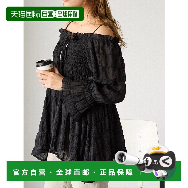 1h可退 日本直邮ehka sopo 女士2WAY宽松透视衬衫 带肩褶皱设计 2