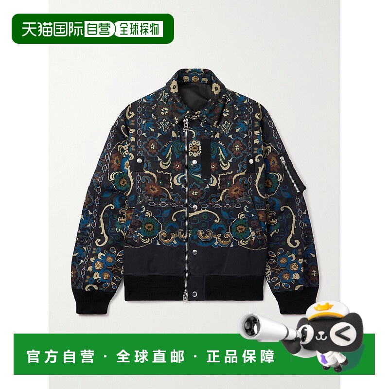 1h可退 Sacai 男士 印花棉混纺短夹克 2503762M201男装
