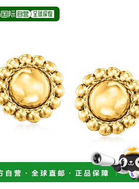 自营 Ross-Simons 意大利 18kt 黄金向日葵耳环 - 黄色 美国奥莱