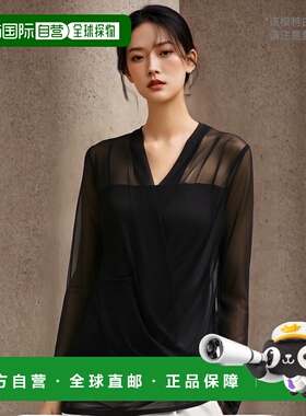 香港直邮GIVENCHY 女士衬衫 BW618S315D001 CO 黑色 Drapared top