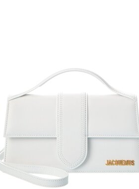 自营Jacquemus Le Grand Bambino Leather Shoulder Bag - white