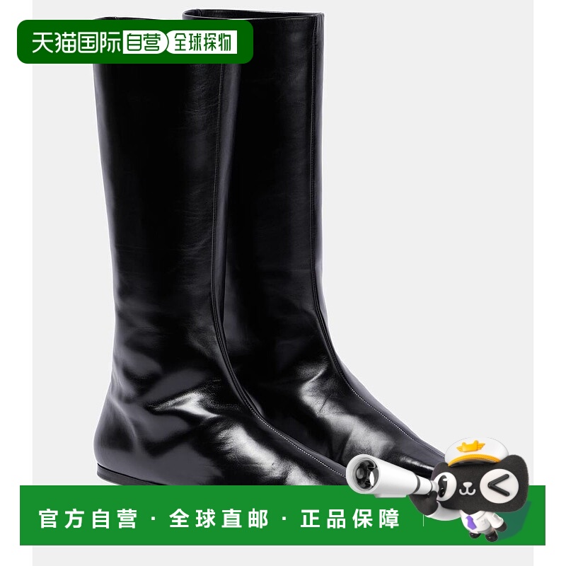 1h可退 香港直邮潮奢 The Row 女士 Bette 皮质及膝靴子 black黑