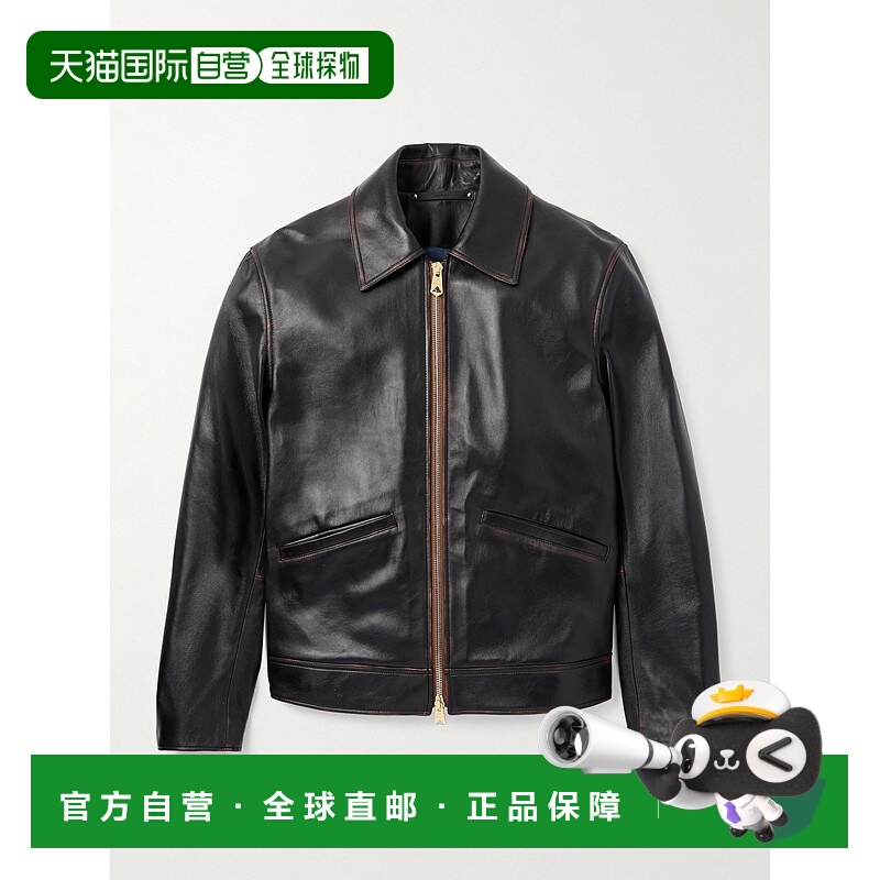 1h可退 香港直邮Paul Smith 保罗 史密斯 男士 皮革宽身束腰夹克