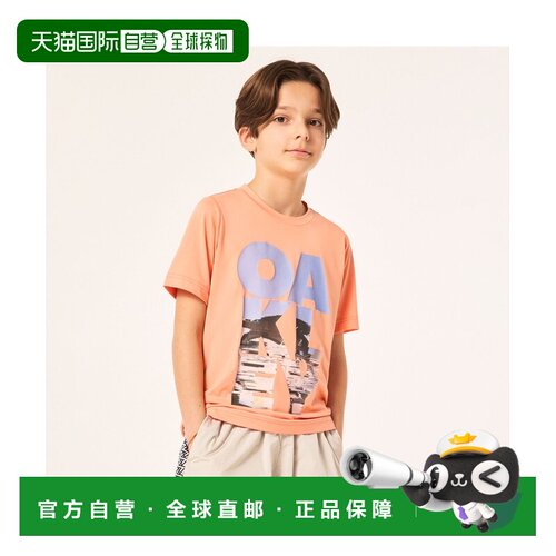 日本直邮OAKLEY 儿童吸汗速干T恤 UPF50+ 四向弹力 抗菌防臭 图案