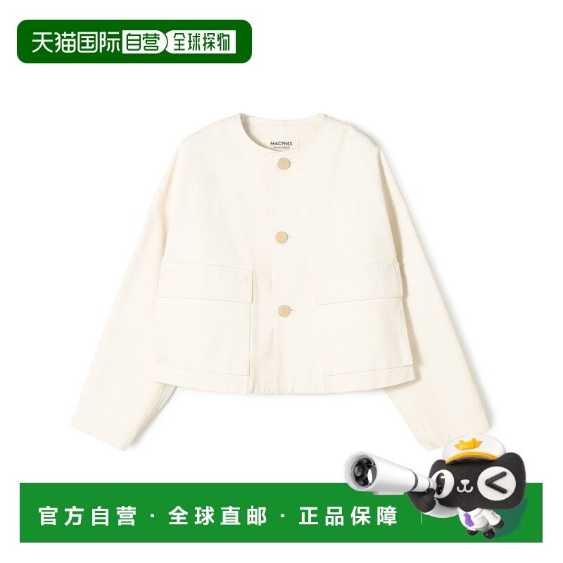 1h可退 日本直邮MACPHEE 女装 宽松圆领短外套 半脱胶棉质原创面,女装/女士精品,短外套,淘宝优惠券,粉丝福利购,淘宝优惠卷