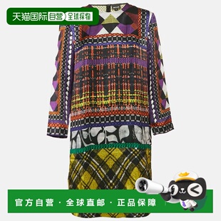 自营Just Cavalli Multicolor Printed Satin Silk Mini Dress -
