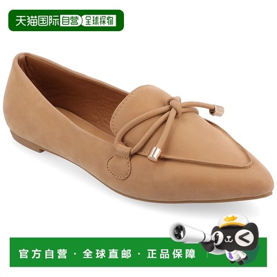 自营 journee collectionJournee系列窄幅女式Muriel平底鞋-棕褐