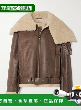 1h可退 香港直邮J.W. Anderson 女士 宽松款束带毛羊皮夹克 LJ006