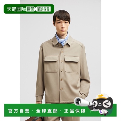 欧洲直邮MONCLER (2025新品) 长袖羊毛华达呢衬衫