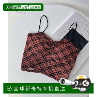 宽松 日本直邮AS 内置胸垫 1h可退 格子图案 plus KNOW 女装